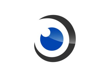 Vektör soyut göz logosu, işaret, amblem tasarım elemanı. Optik, gözlük dükkanı ve makyaj için tasarım kavramı.