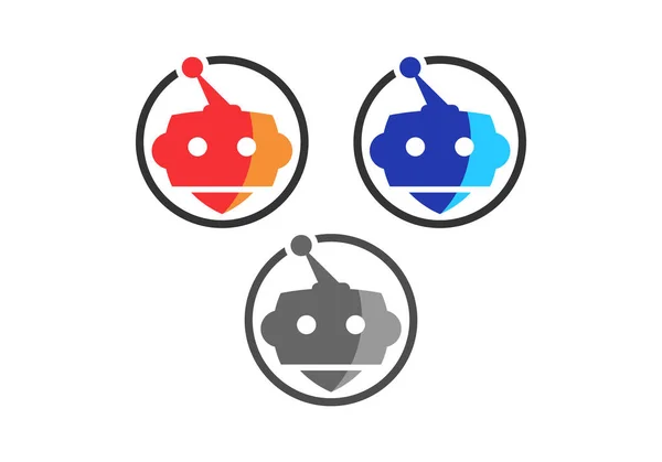 Robot Logo Signe Dans Cercle Sur Fond Blanc Icône Robot — Image vectorielle