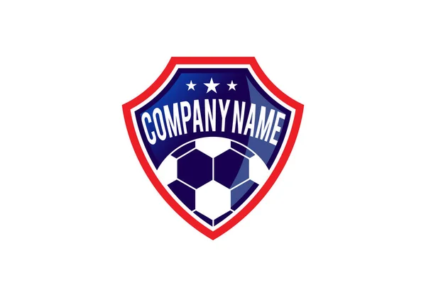 Football Motifs Logo Football Bouclier Illustration Vectorielle Modèle Logo Emblème — Image vectorielle