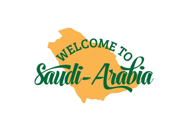 Bienvenue Arabie Saoudite Word Text Creative Font Design Illustration Bienvenue — Image vectorielle