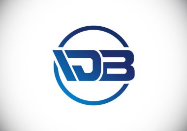 D B İlk harf logo tasarımı, Yaratıcı Modern Harfler Vektör Simgesi İllüstrasyonu.