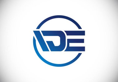 D-E İlk harf logo tasarımı, Yaratıcı Modern Harfler Vektör Simgesi Simgesi İllüstrasyonu.