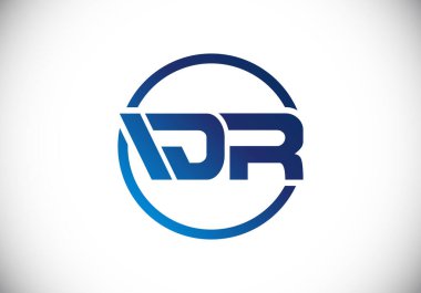 D R İlk harf logo tasarımı, Yaratıcı Modern Harfler Vektör Simgesi Simgesi İllüstrasyonu.
