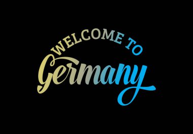Almanya 'ya Hoşgeldiniz Sözcük Metni Yaratıcı Yazı Tipi Tasarımı İllüstrasyonu, Hoşgeldiniz işareti