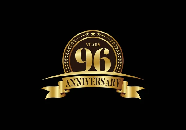 Yıl Dönümü Logo Şablonu Vektör Tasarımlı Doğum Günü Kutlaması Kurdeleli — Stok Vektör