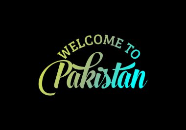 Pakistan Kelime Metni Yaratıcı Yazı Tipi Tasarım İllüstrasyonuna Hoşgeldiniz İşareti