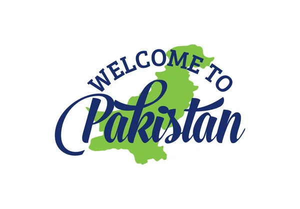 Bienvenue Pakistan Word Text Creative Font Design Illustration Signe Bienvenue — Image vectorielle