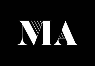 İlk harf M A Logo tasarım vektör şablonu, Monogram Logo işaret sembolü