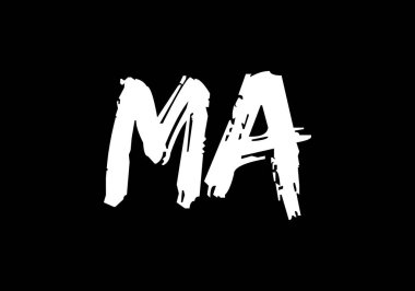 İlk harf M A Logo tasarım vektör şablonu, Fırça Harfi Logosu.