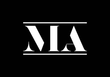 İlk harf M A Logo tasarım vektör şablonu, Monogram Logo işaret sembolü