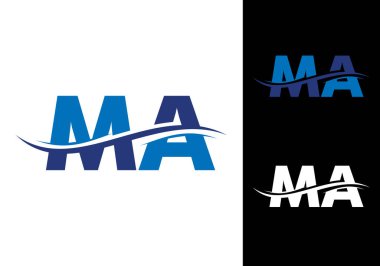 M A Ma Initial Letter logo tasarım vektör şablonu, Şirket İş Kimliği için Grafik Alfabe Sembolü
