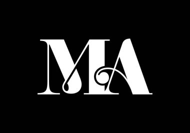M A Ma Initial Letter logo tasarım vektör şablonu, Şirket İş Kimliği için Grafik Alfabe Sembolü