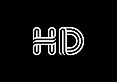 H D Hd İlk Harf Logosu tasarım vektör şablonu, Şirket İş Kimliği için Grafik Alfabe Sembolü