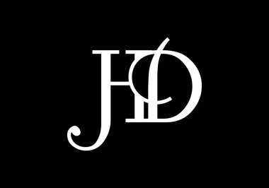 H D Hd İlk Harf Logosu tasarım vektör şablonu, Şirket İş Kimliği için Grafik Alfabe Sembolü