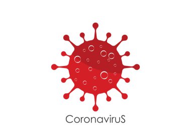 Corona virüs hücrelerinin logosu sembol tasarım vektörü illüstrasyonu.
