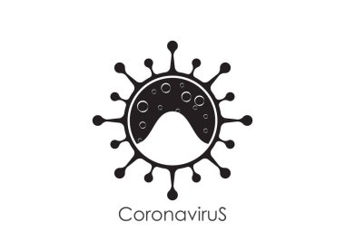 Corona virüs hücrelerinin logosu sembol tasarım vektörü illüstrasyonu.