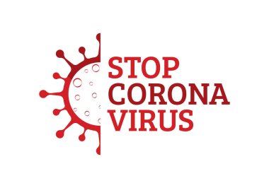 Coronavirus (Covid-19). Coronovirüs 'e karşı verilen mücadelenin sembolü. Virüsü durdur işareti. Coronovirus enfeksiyonu düz vektör çizimi.