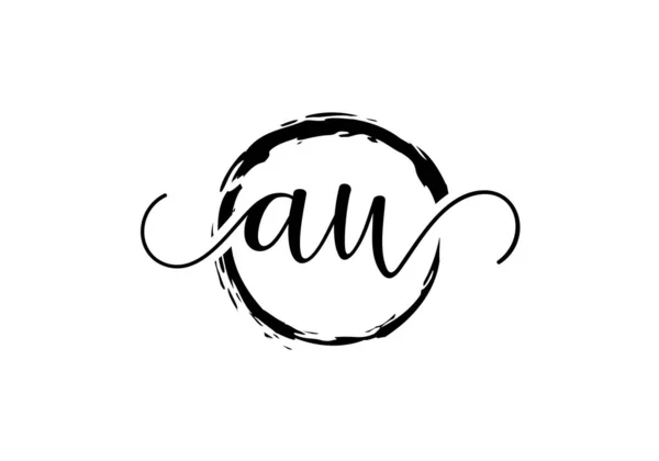 Projeto Inicial Logotipo Caligrafia Com Círculo Escova Logotipo Manuscrito Para —  Vetores de Stock