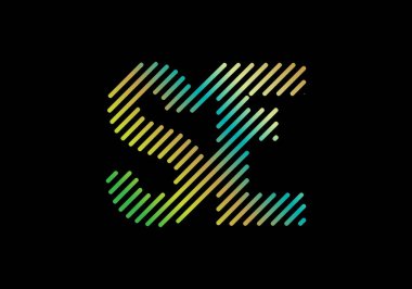S E, Se Başlangıç Harfi Logo tasarım vektör şablonu, Şirket İş Kimliği Grafik Alfabesi Sembolü