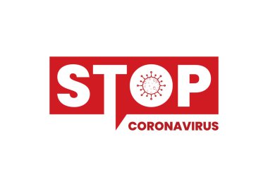 Coronavirus (Covid-19). Coronovirüs 'e karşı verilen mücadelenin sembolü. Virüsü durdur işareti. Coronovirus enfeksiyonu düz vektör çizimi.