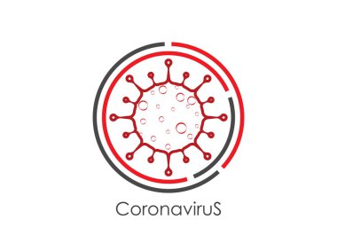 Coronavirus (Covid-19). Coronovirüs 'e karşı verilen mücadelenin sembolü. Virüsü durdur işareti. Coronovirus enfeksiyonu düz vektör çizimi.