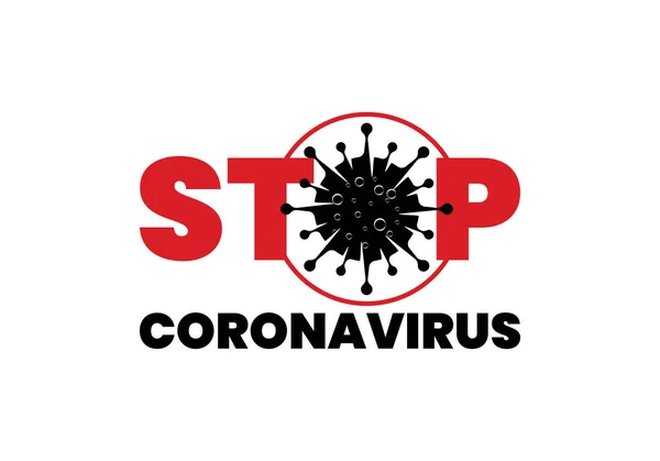 Coronavirus (Covid-19). Coronovirüs 'e karşı verilen mücadelenin sembolü. Virüsü durdur işareti. Coronovirus enfeksiyonu düz vektör çizimi.