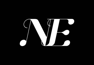 N E, Ne Initial Letter Logo tasarım vektör şablonu, Şirket İş Kimliği için Grafik Alfabe Sembolü