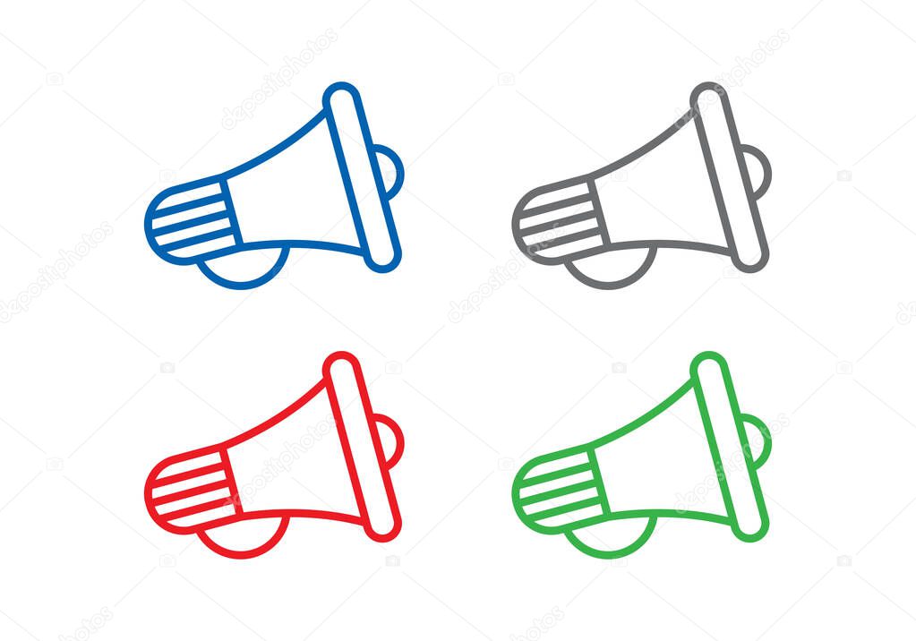 Electric megaphone or marketing advertising vector icon for apps and websites