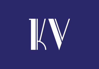 K V İlk Harf Logo tasarım vektör şablonu, Şirket İş Kimliği için Grafik Alfabe Sembolü
