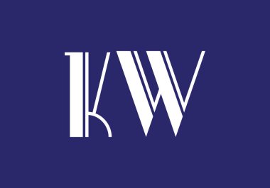 K W Başlangıç Harfi Logo tasarım vektör şablonu, Şirket İş Kimliği için Grafik Alfabe Sembolü