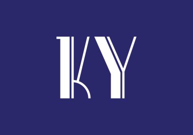 K Y Başlangıç Harfi Logo tasarım vektör şablonu, Şirket İş Kimliği için Grafik Alfabe Sembolü