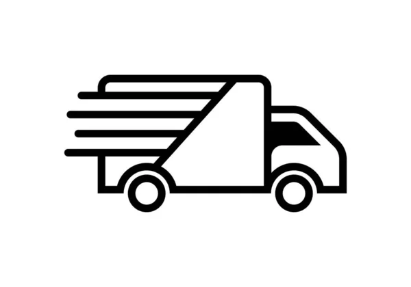 Rychle Pohybující Dodávka Kamion Vektor Ikona Pro Dopravní Aplikace Webové — Stockový vektor