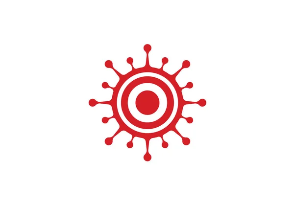 Corona Κύτταρα Του Ιού Λογότυπο Σημάδι Σύμβολο Σχεδιασμό Διάνυσμα Εικονογράφηση — Διανυσματικό Αρχείο