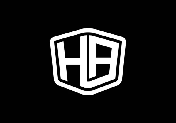 Ha初始字母标志设计向量模板 公司业务身份的图形字母符号 — 图库矢量图片