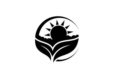 Farm House konsept logosu. Doğal tarım ürünleri için etiket. Siyah logotip beyaz arkaplanda izole edildi.