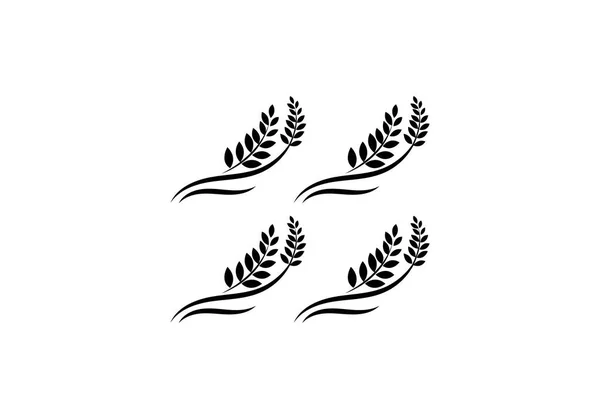 Buğday Kulağı Simgesi ve Logosu. Kimlik Tarzı Doğal Ürün Şirketi ve Çiftlik Şirketi için. Beyaz arkaplanda izole edilmiş tarım sembolleri.