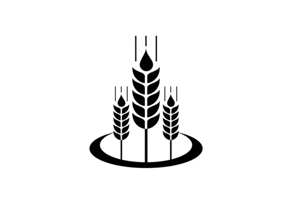 Orejas Trigo Icono Logotipo Para Estilo Identidad Empresa Productos Naturales — Archivo Imágenes Vectoriales