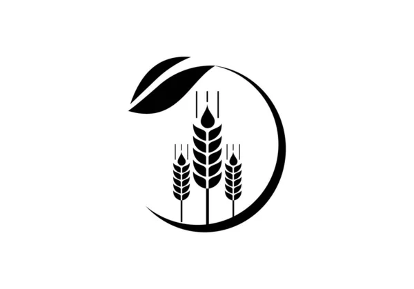 Weizenohren Icon Und Logo Für Den Identitätsstil Von Naturprodukt Unternehmen — Stockvektor