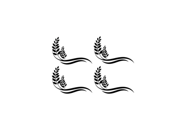 Ikona Uszy Pszenicy Logo Dla Stylu Tożsamości Natural Product Company — Wektor stockowy