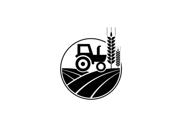 拖拉机标识或农场标识模板 适用于任何与农业相关的业务 — 图库矢量图片