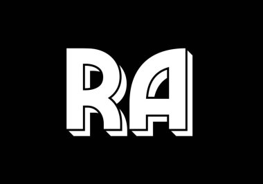 R A, RA İlk Harf Logo tasarım vektör şablonu, Şirket İş Kimliği Grafik Alfabesi Sembolü