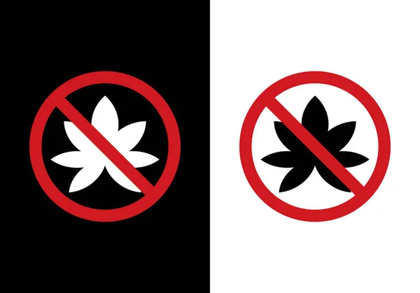 Cannabis Blatt Logo Vektorsymbol Auf Schwarzem Und Weißem Hintergrund — Stockvektor