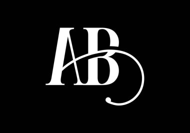 A B, AB İlk Harf Logosu tasarım vektör şablonu, Şirket İş Kimliği Grafik Alfabesi Sembolü