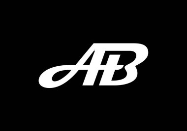 A B, AB İlk Harf Logosu tasarım vektör şablonu, Şirket İş Kimliği Grafik Alfabesi Sembolü