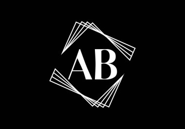 A B, AB İlk Harf Logosu tasarım vektör şablonu, Şirket İş Kimliği Grafik Alfabesi Sembolü