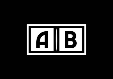 A B, AB İlk Harf Logosu tasarım vektör şablonu, Şirket İş Kimliği Grafik Alfabesi Sembolü