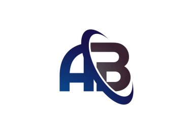 A B, AB İlk Harf Logosu tasarım vektör şablonu, Şirket İş Kimliği Grafik Alfabesi Sembolü