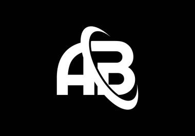 A B, AB İlk Harf Logosu tasarım vektör şablonu, Şirket İş Kimliği Grafik Alfabesi Sembolü