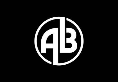 A B, AB İlk Harf Logosu tasarım vektör şablonu, Şirket İş Kimliği Grafik Alfabesi Sembolü