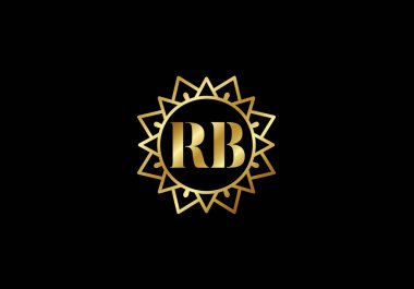 R B, RB İlk Harf Logo tasarım vektör şablonu, Şirket İş Kimliği Grafik Alfabesi Sembolü